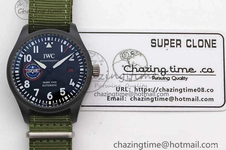 MIROTIME 0219 Packable Mark XVIII ‘TOPGUN SFTI’ Ceramic M+F Best Edition Black Dial on Green Nylon Strap 7048